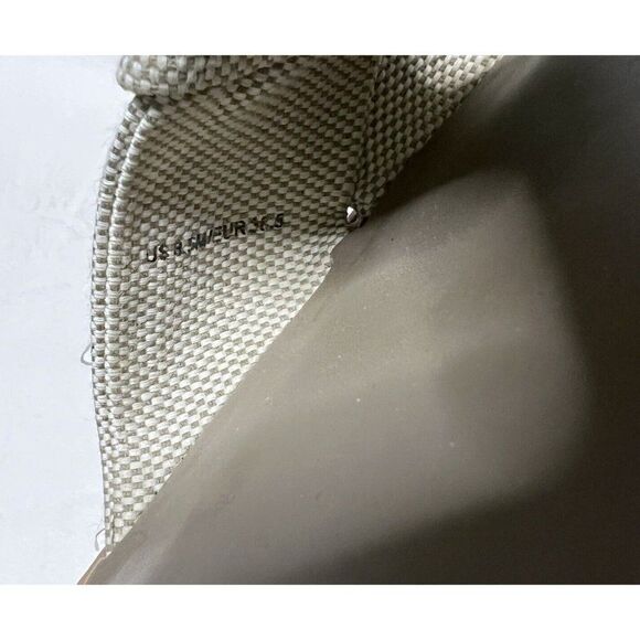 VINCE Womens Sandals Size 8.5 Canvas Suede Open Toe Open Side Flats Beige - Picture 6 of 6